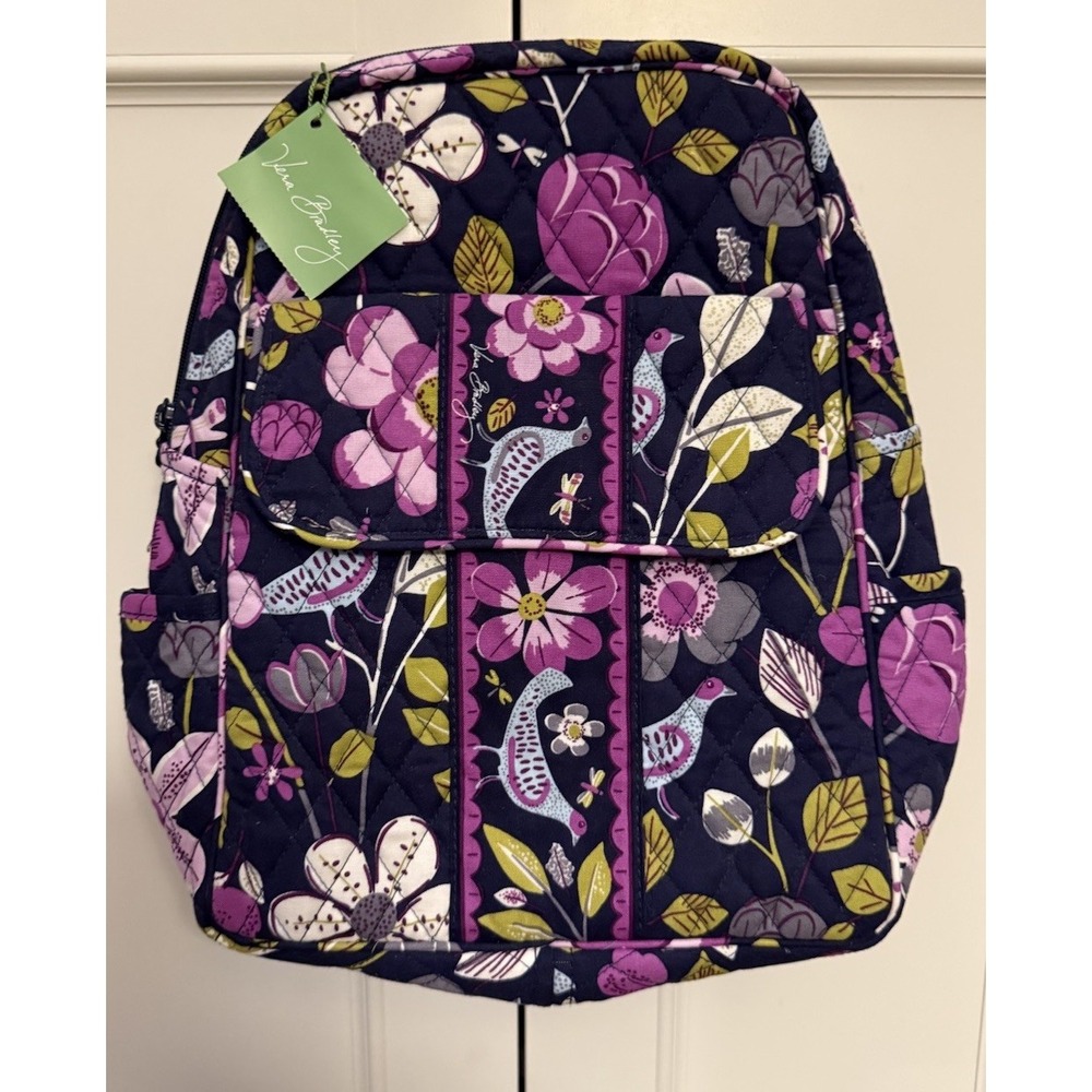 Vera Bradley Floral Nightingale Medium Quilted Cotton Backback Retired NWT